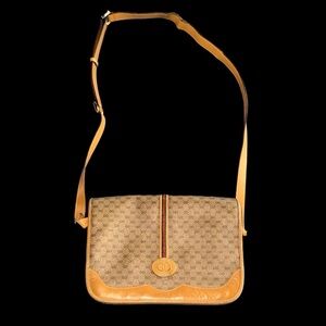 Gucci - Red Green Ribbon Vtg. Web Monogram GG Crossbody Style Shoulder Bag